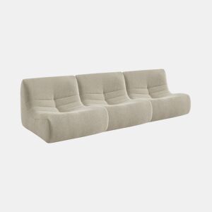 Sofá modular em boucle texturizado de 3 lugares, Sokol boucle, Beige, 91x105x72 cm