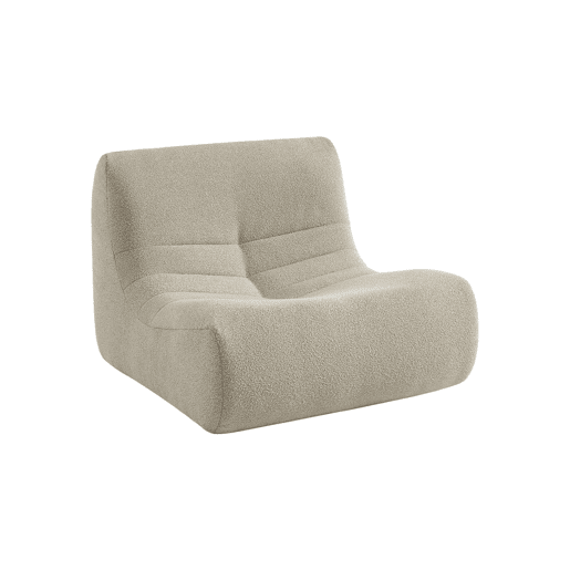 Sofá modular em boucle texturizado de 3 lugares, Sokol boucle, Beige, 91x105x72 cm