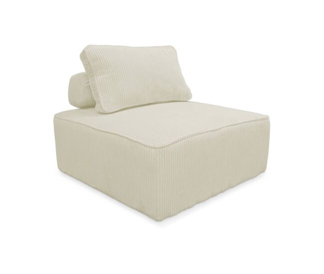 Módulo para sofá modular de pana, 1 plaza, lao, crema, 90x90x40 cm