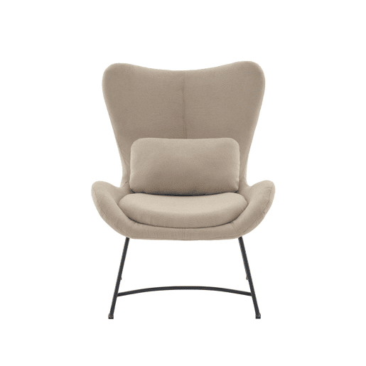 Cadeirão em tecido com almofada, Nina, Beige, 75x78x101 cm