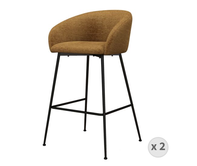 Silla de bar de tela mostaza (x2)