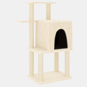 vidaXL Árvore p gatos c postes arranhadores sisal 97 cm cor creme