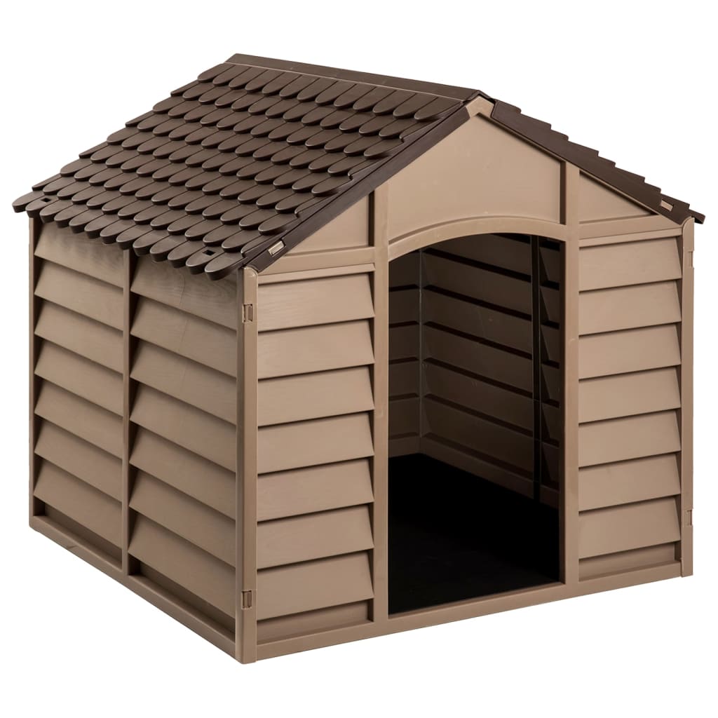 Vidaxl caseta para perros polipropileno marrón 86x84x82 cm