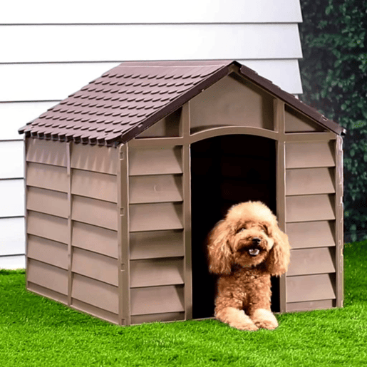 vidaXL Casota para cães 86x84x82 cm polipropileno castanho vidaXL Casota para cães 86x84x82 cm polipropileno castanho