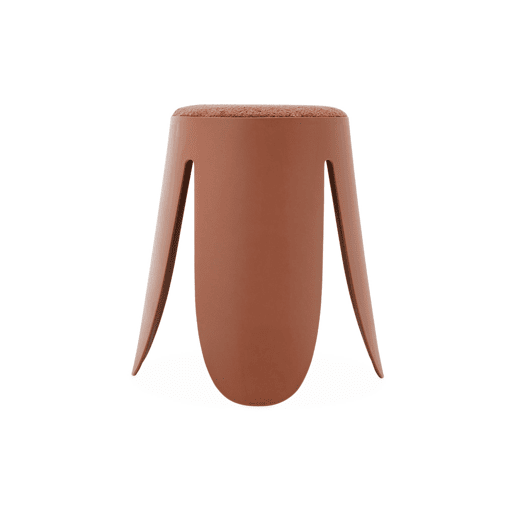 Bancos empilháveis, tecido felpudo texturado, set de 2, Niki, Terracota, 44x30x46 cm
