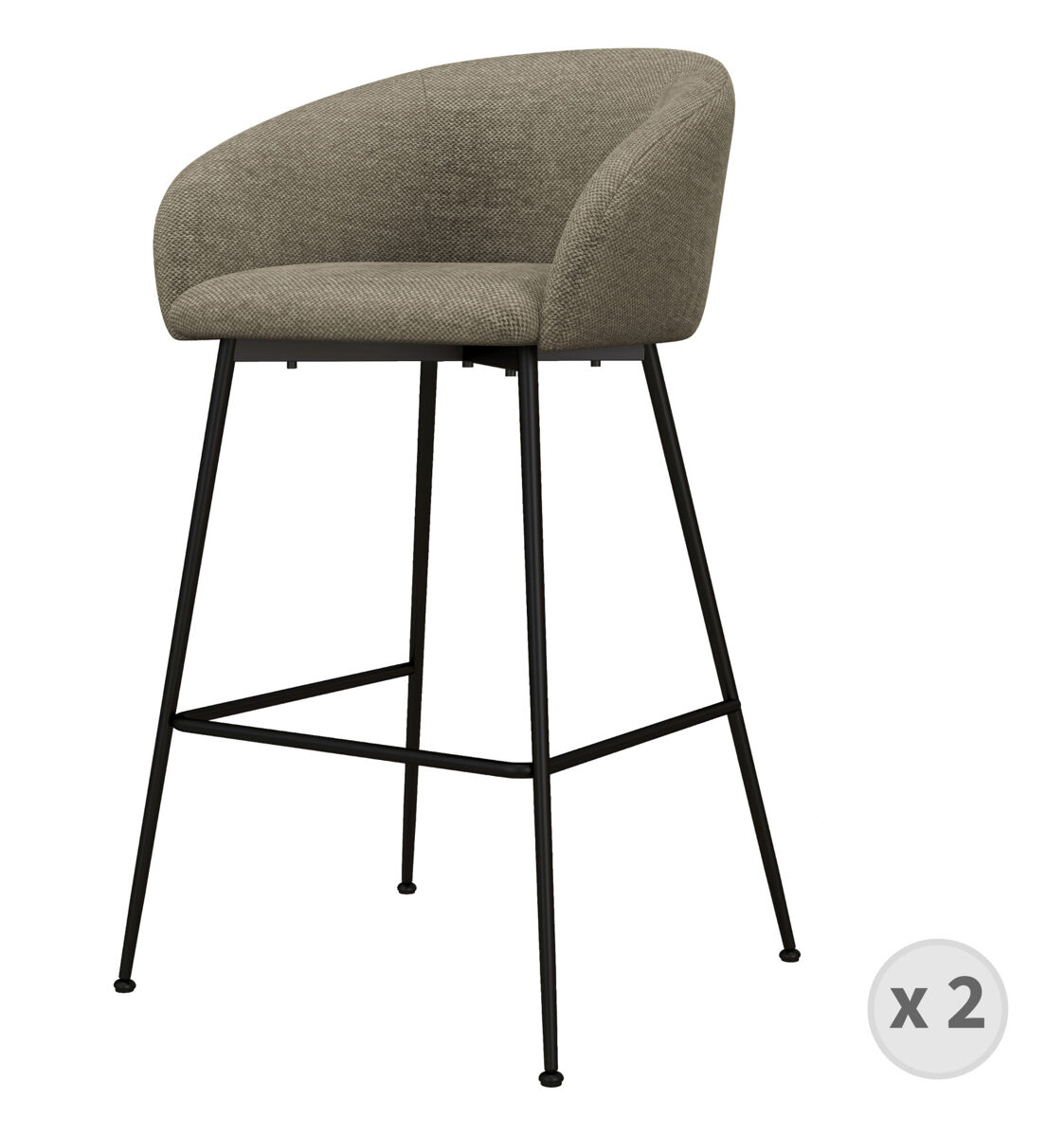 Silla de bar de tela marrone (x2)