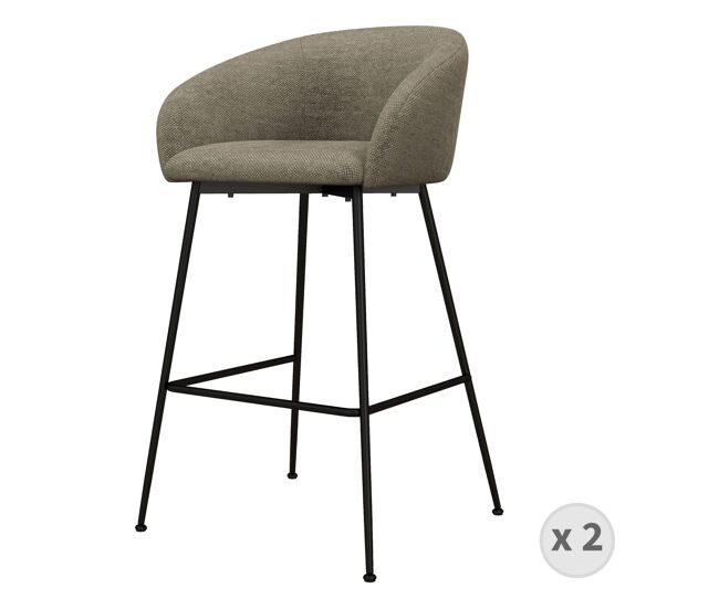 Silla de bar de tela marrone (x2)