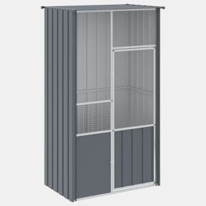 vidaXL Gaiola p pássaros 115x78x200 cm aço galvanizado antracite
