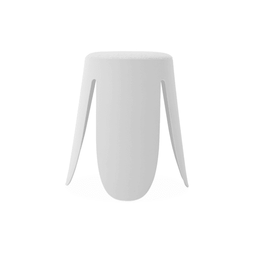 Bancos empilháveis, tecido felpudo texturado, set de 2, Niki, Branco, 44x30x46 cm