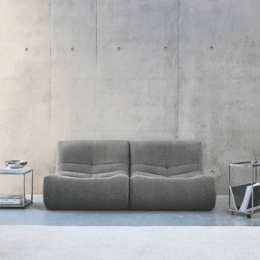 Sofá modular em boucle texturizado, 2 lugares, Sokol boucle, Cinza, 91x105x72 cm