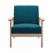 Banco y sillón de madera y tela, 3 plazas Banco y sillón de madera y tela, 3 plazas Azul