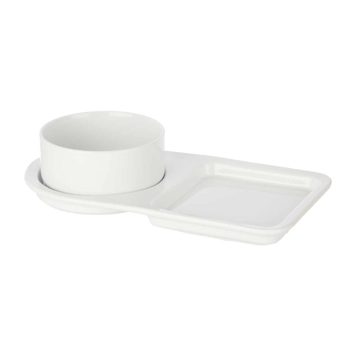 Set 2 bol + plato porcelana brunch colección VESSIA