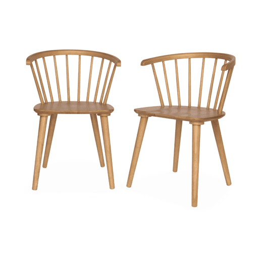 Cadeiras de bar em madeira e contraplacado, set de 2, Paula, Natural, 51x53x75 cm