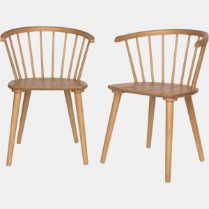 Cadeiras de bar em madeira e contraplacado, set de 2, Paula, Natural, 51x53x75 cm