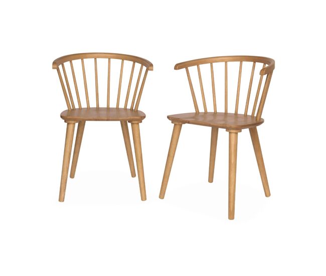 Silla de bar de madera, set de 2, paula, natural, 51x53x75 cm