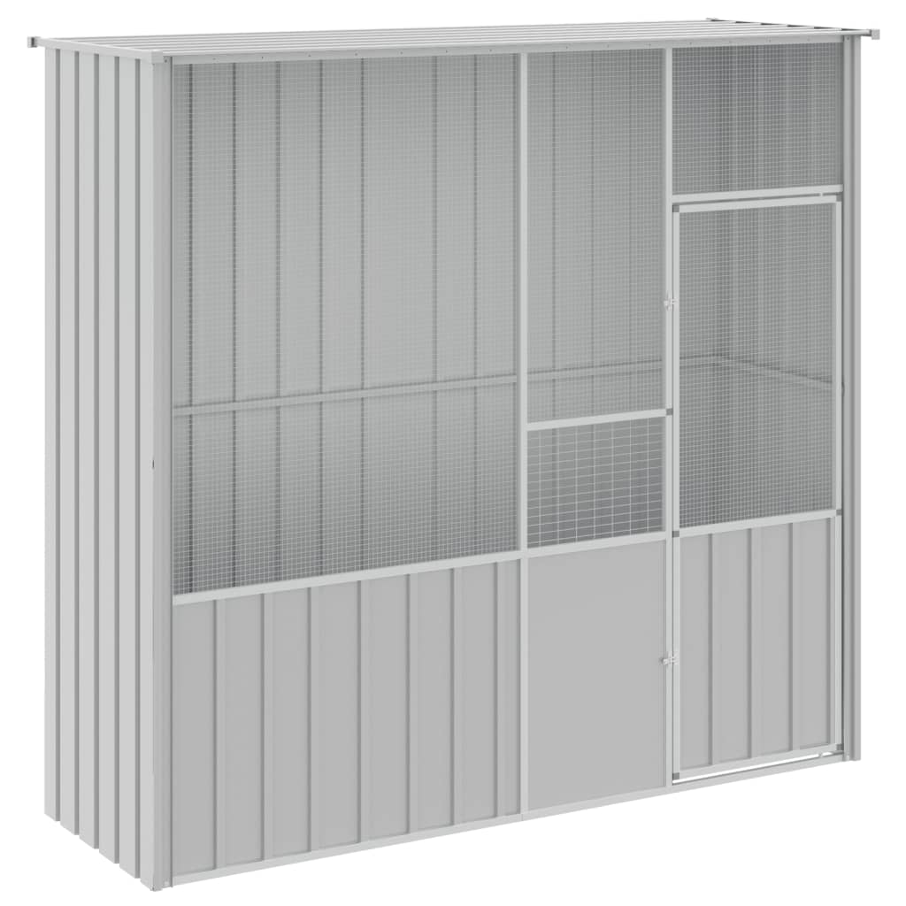 Vidaxl jaula de pájaros acero galvanizado gris 215x78x200 cm