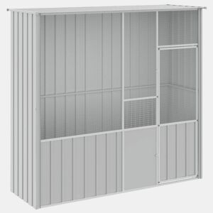 vidaXL Gaiola p pássaros 215x78x200 cm aço galvanizado cinzento