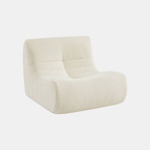 Módulo de sofá modular em boucle texturizado, 1 lugar, Sokol boucle, Branco, 105x91x72 cm