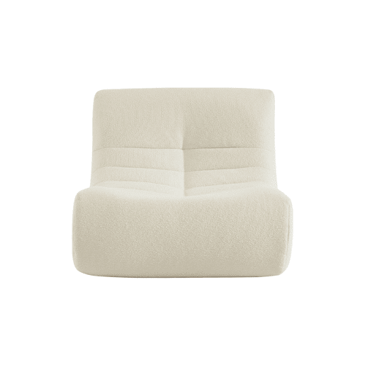 Módulo de sofá modular em boucle texturizado, 1 lugar, Sokol boucle, Branco, 105x91x72 cm