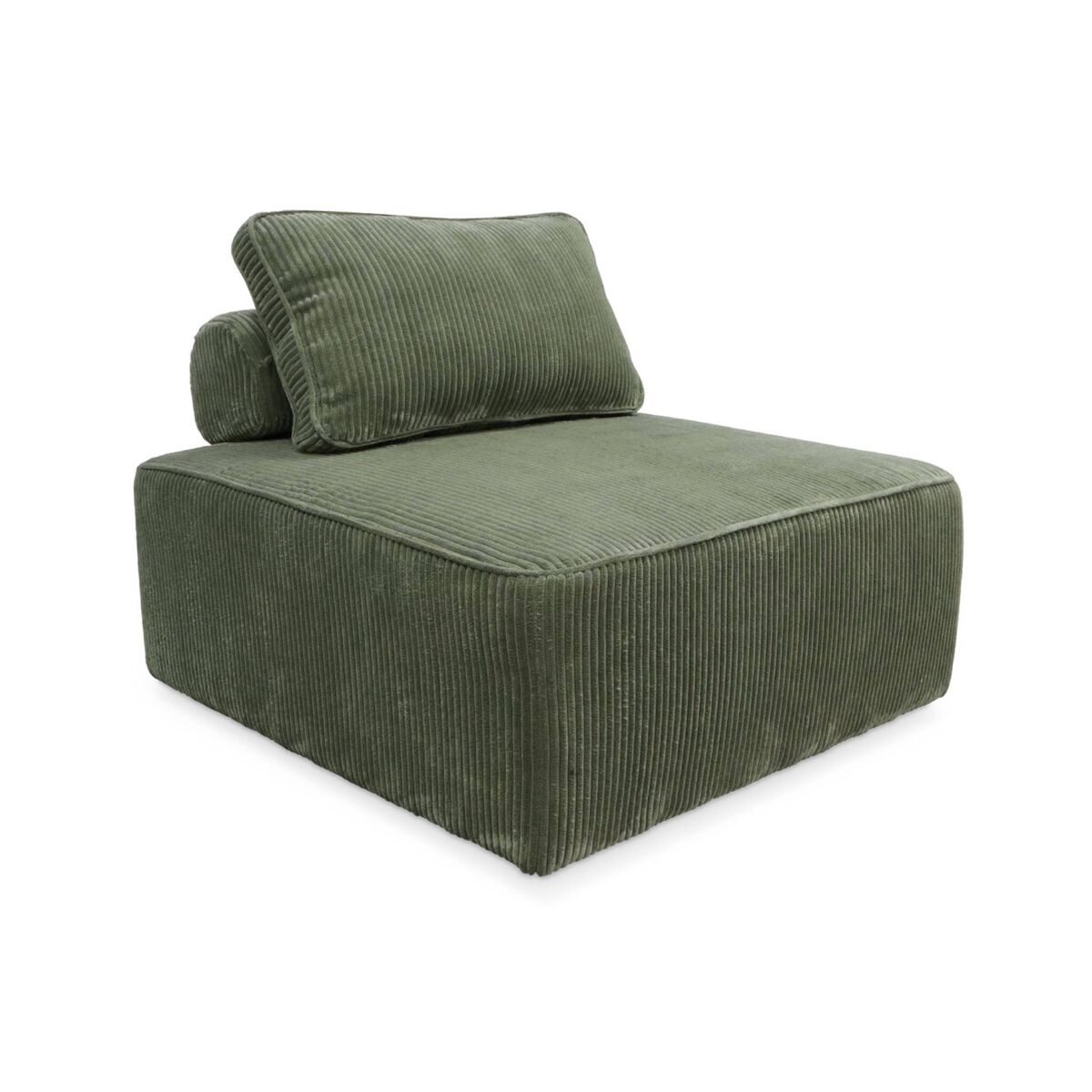 Módulo para sofá modular de pana, 1 plaza, lao, verde, 90x90x40 cm