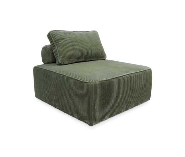 Módulo para sofá modular de pana, 1 plaza, lao, verde, 90x90x40 cm