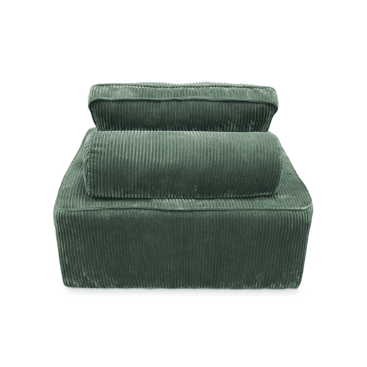 Módulo para sofá modular de veludo canelado, 1 lugar, Lao, Verde, 90x90x40 cm