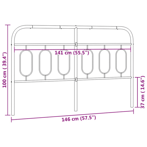 vidaXL Cabeceira de cama 140 cm metal branco vidaXL Cabeceira de cama 140 cm metal branco