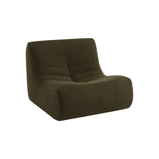 Módulo de sofá modular em boucle texturizado, 1 lugar, Sokol boucle, Caqui, 105x91x72 cm