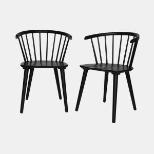 Cadeiras de bar em madeira e contraplacado, set de 2, Paula, Preto, 51x53x75 cm