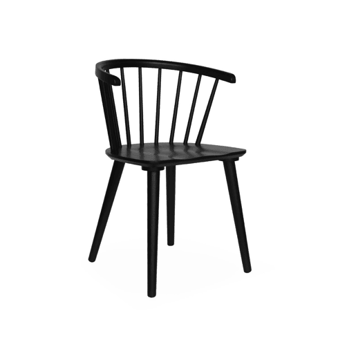 Cadeiras de bar em madeira e contraplacado, set de 2, Paula, Preto, 51x53x75 cm
