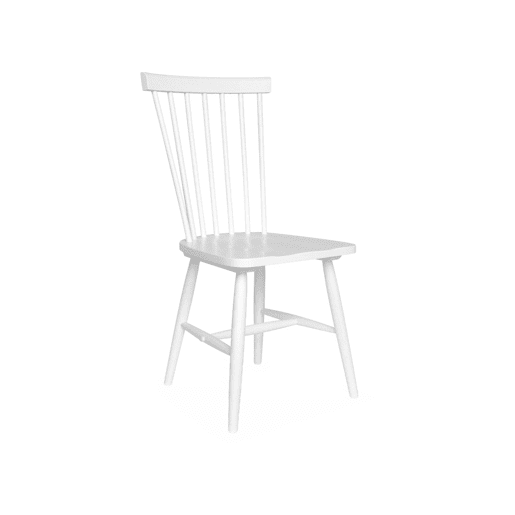 Cadeira de madeira hevea, set de 4, Romie, Branco, 49x44x90 cm