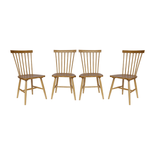 Cadeira de madeira hevea, set de 4, Romie, Natural, 49x44x90 cm