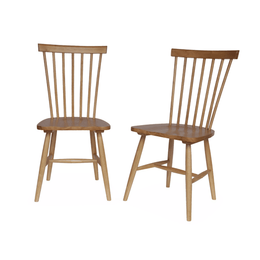 Cadeiras de madeira hevea, set de 2, Romie, Natural, 50.8x44.2x90 cm
