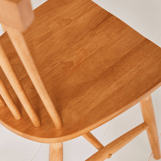 Cadeiras de madeira hevea, set de 2, Romie, Natural, 50.8x44.2x90 cm