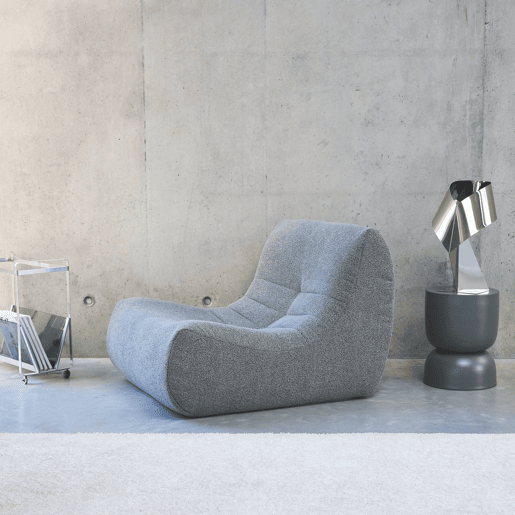 Módulo de sofá modular em boucle texturizado, 1 lugar, Sokol boucle, Cinza, 105x91x72 cm