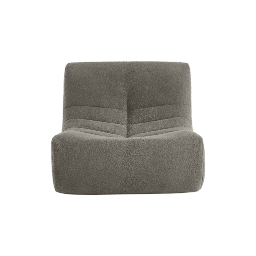 Módulo de sofá modular em boucle texturizado, 1 lugar, Sokol boucle, Cinza, 105x91x72 cm
