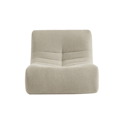 Módulo de sofá modular em boucle texturizado, 1 lugar, Sokol boucle, Beige, 105x91x72 cm