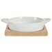 Bandeja redonda con base bambu colección VESSIA Bandeja redonda con base bambu colección VESSIA Natural/ Blanco