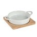 Bandeja redonda con base bambu colección VESSIA Bandeja redonda con base bambu colección VESSIA Natural/ Blanco