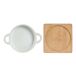 Bandeja redonda con base bambu colección VESSIA Bandeja redonda con base bambu colección VESSIA Natural/ Blanco