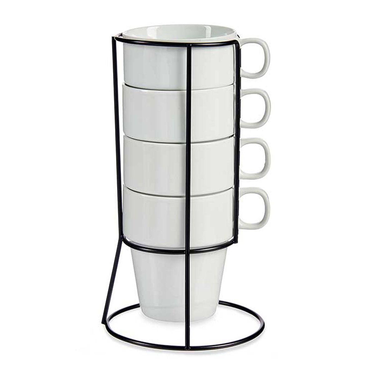 Set 4 tazas apilables + estante colección VESSIA