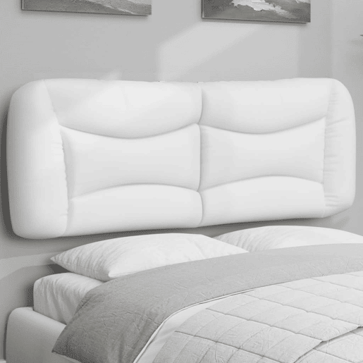 vidaXL Almofadão de cabeceira Hvar 140 cm couro artificial branco vidaXL Almofadão de cabeceira Hvar 140 cm couro artificial branco