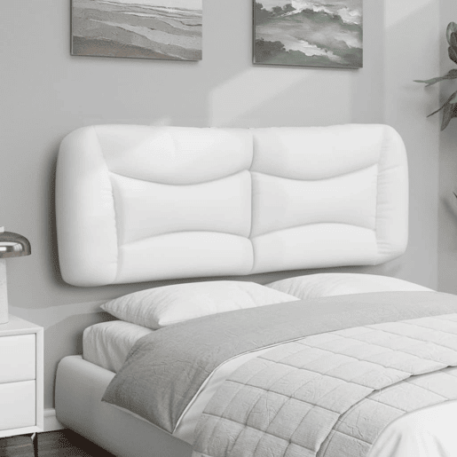 vidaXL Almofadão de cabeceira Hvar 140 cm couro artificial branco vidaXL Almofadão de cabeceira Hvar 140 cm couro artificial branco