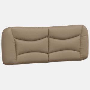 vidaXL Almofadão de cabeceira Hvar 140 cm couro artificial cappuccino