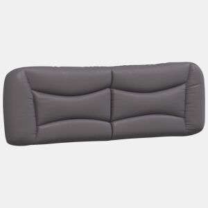vidaXL Almofadão de cabeceira Hvar 160 cm couro artificial cinzento