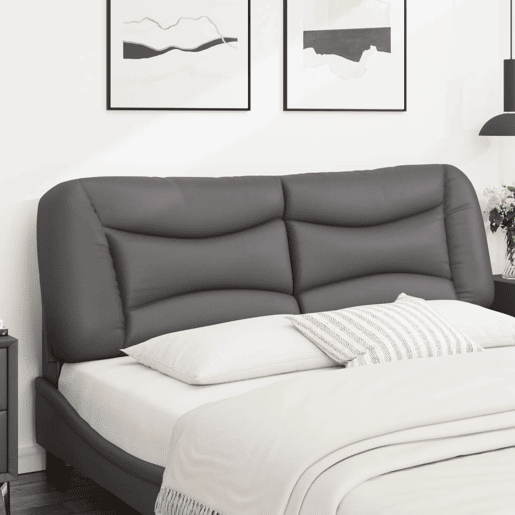 vidaXL Almofadão de cabeceira Hvar 160 cm couro artificial cinzento