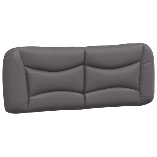 vidaXL Almofadão de cabeceira Hvar 120 cm couro artificial cinzento