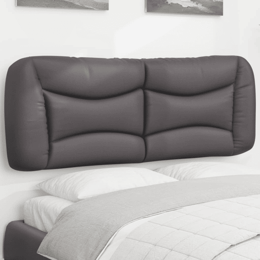 vidaXL Almofadão de cabeceira Hvar 120 cm couro artificial cinzento