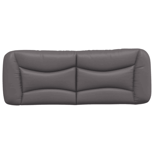 vidaXL Almofadão de cabeceira Hvar 120 cm couro artificial cinzento