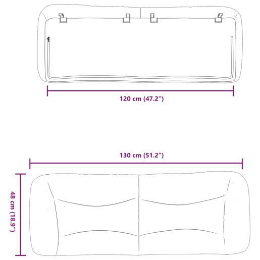 vidaXL Almofadão de cabeceira Hvar 120 cm couro artificial cinzento